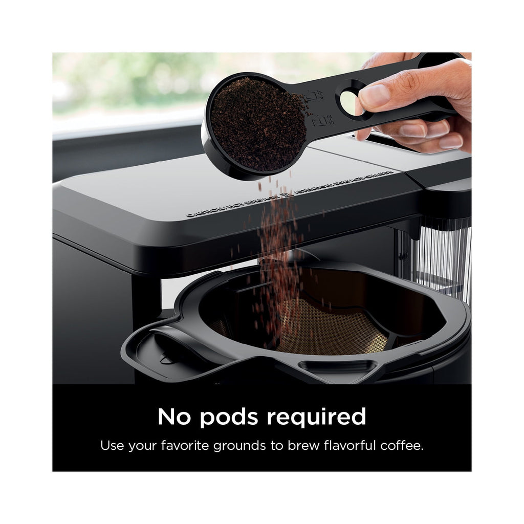 Ninja Hot & Iced 10-Cup Drip Coffee Maker, 4 Brew Styles, Rapid Cold Brew, CM360WM, Black