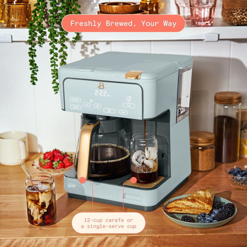 Beautiful Multi-Brew Coffee Maker, 12-Cup and Single-Serve Coffee Machine, Black Sesame by Drew Barrymore