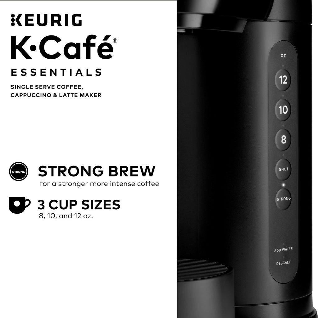 Keurig K-Cafe Essentials Single-Serve K-Cup Pod Coffee, Latte and Cappuccino Maker with Built-In Frother, Black