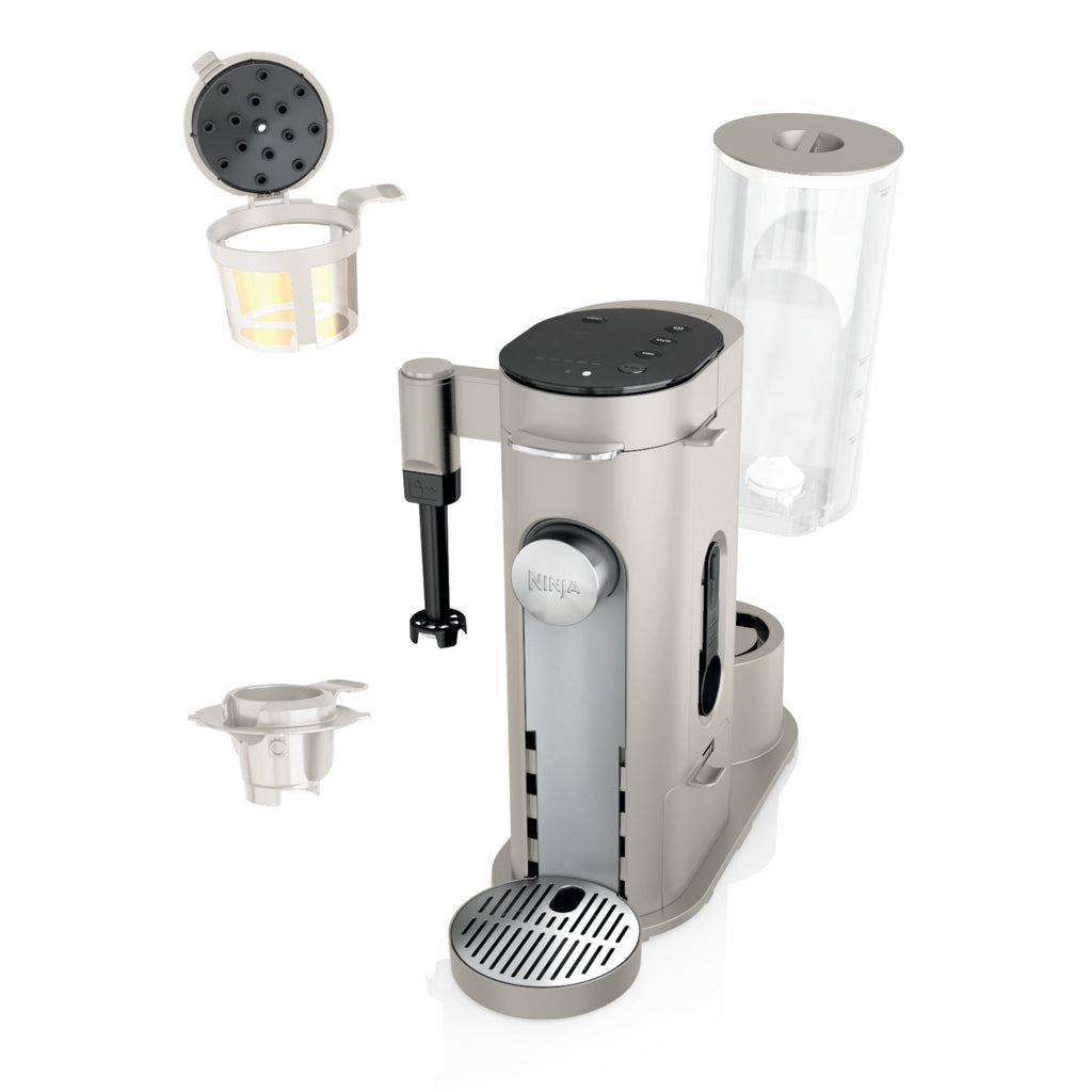 Ninja Pods & Grounds Specialty Single-Serve Coffee Maker, K-Cup Pod Compatible, Built-In Milk Frother, PB051, Black