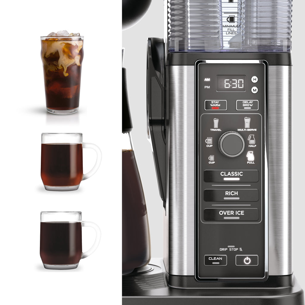 Ninja Hot & Iced 10-Cup Drip Coffee Maker, 4 Brew Styles, Rapid Cold Brew, CM360WM, Black