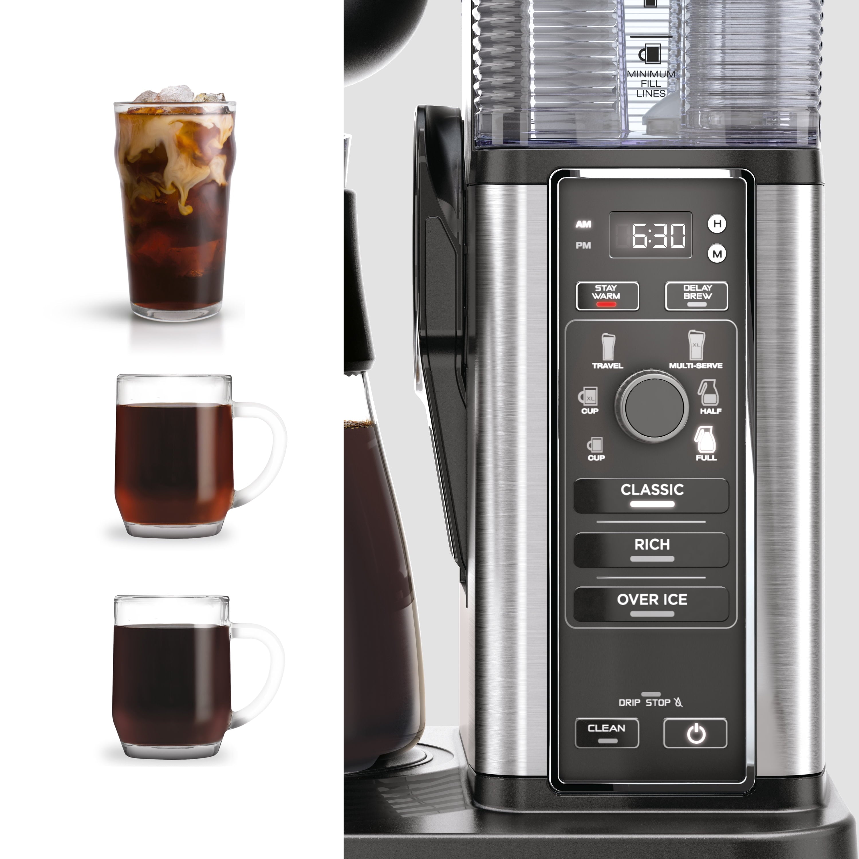 Ninja Hot & Iced 10-Cup Drip Coffee Maker, 4 Brew Styles, Rapid Cold Brew, CM360WM, Black
