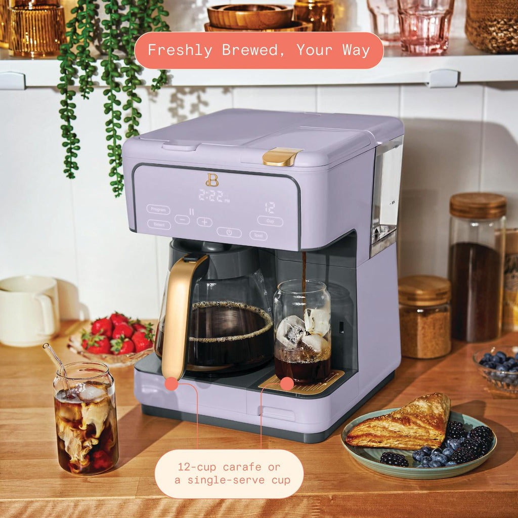 Beautiful Multi-Brew Coffee Maker, 12-Cup and Single-Serve Coffee Machine, Black Sesame by Drew Barrymore