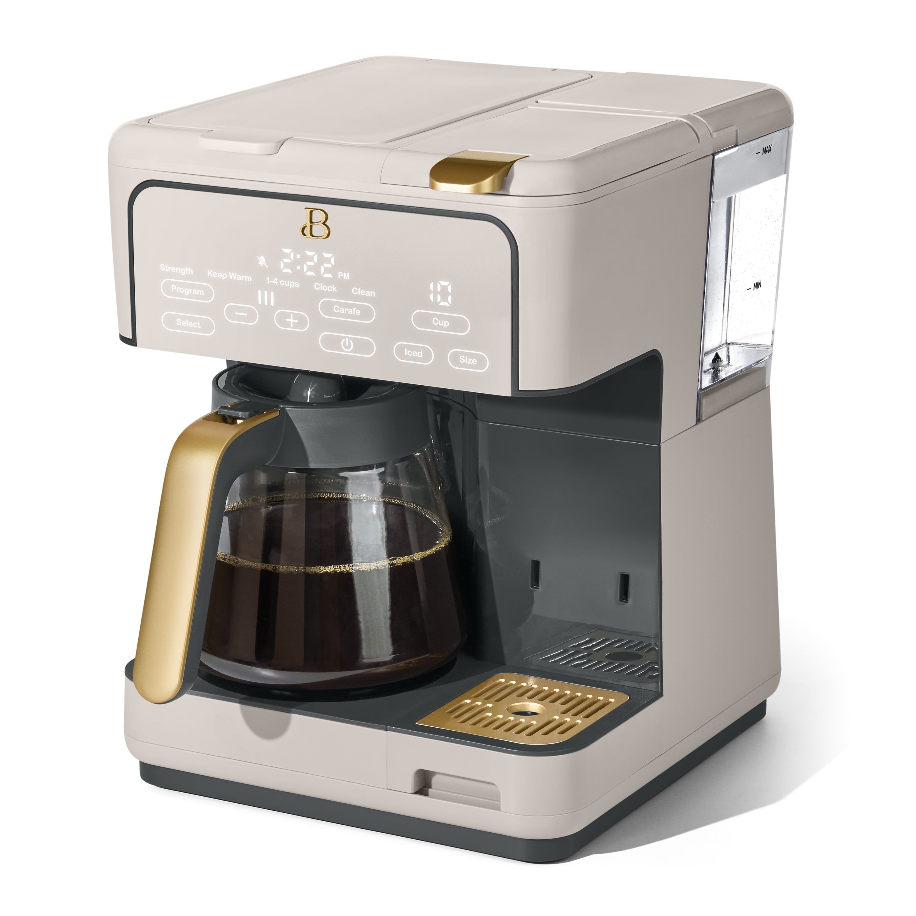 Beautiful Multi-Brew Coffee Maker, 12-Cup and Single-Serve Coffee Machine, Black Sesame by Drew Barrymore