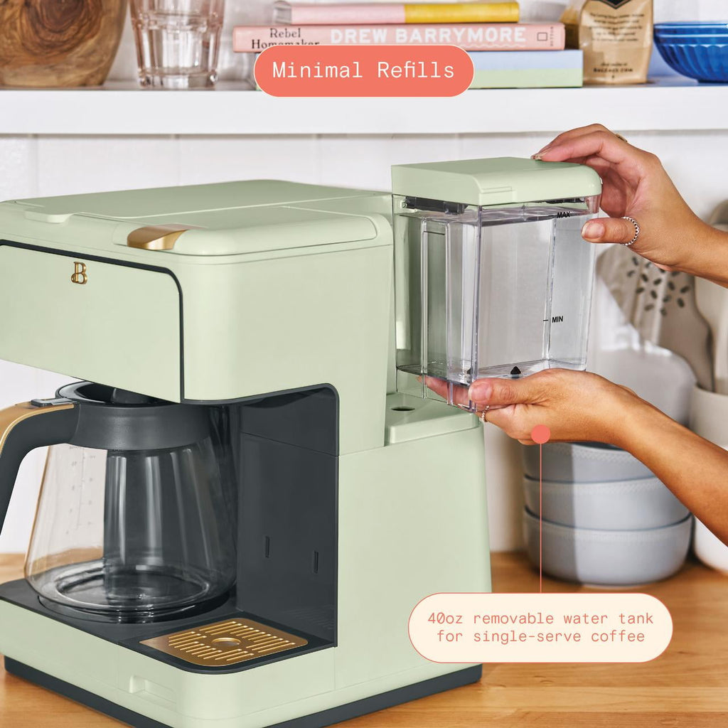 Beautiful Multi-Brew Coffee Maker, 12-Cup and Single-Serve Coffee Machine, Black Sesame by Drew Barrymore