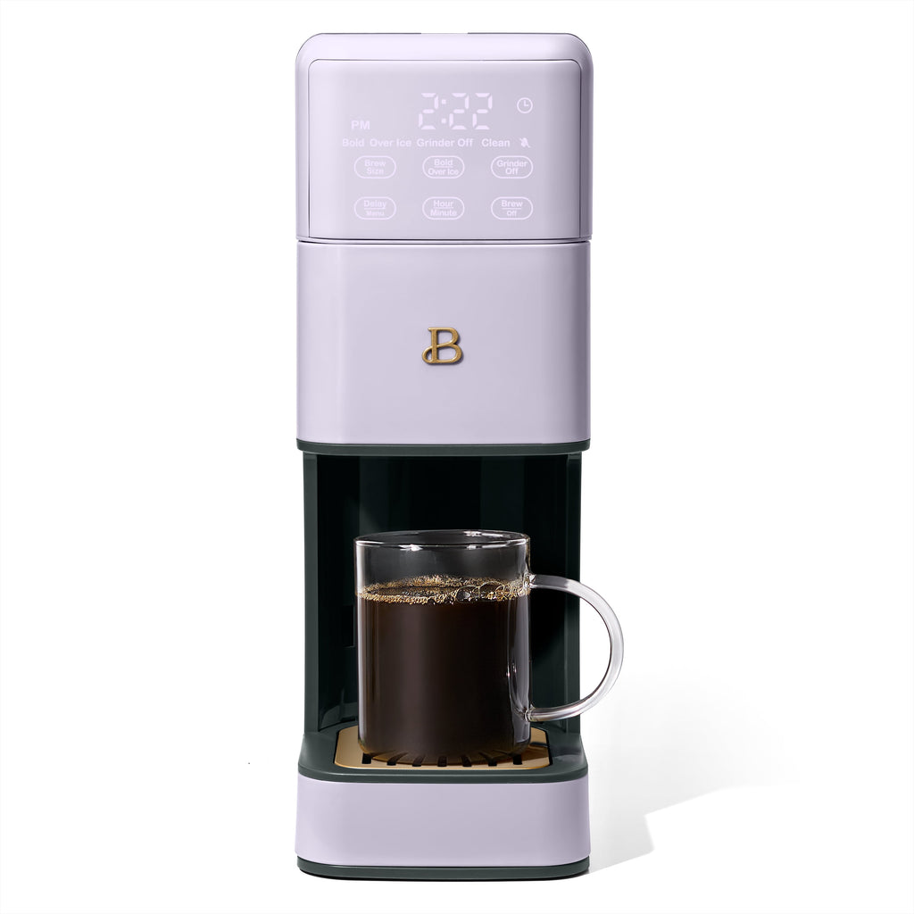Beautiful Perfect Grind™ Programmable Single Serve Coffee Maker with Build-In Grinder, White Icing by Drew Barrymore