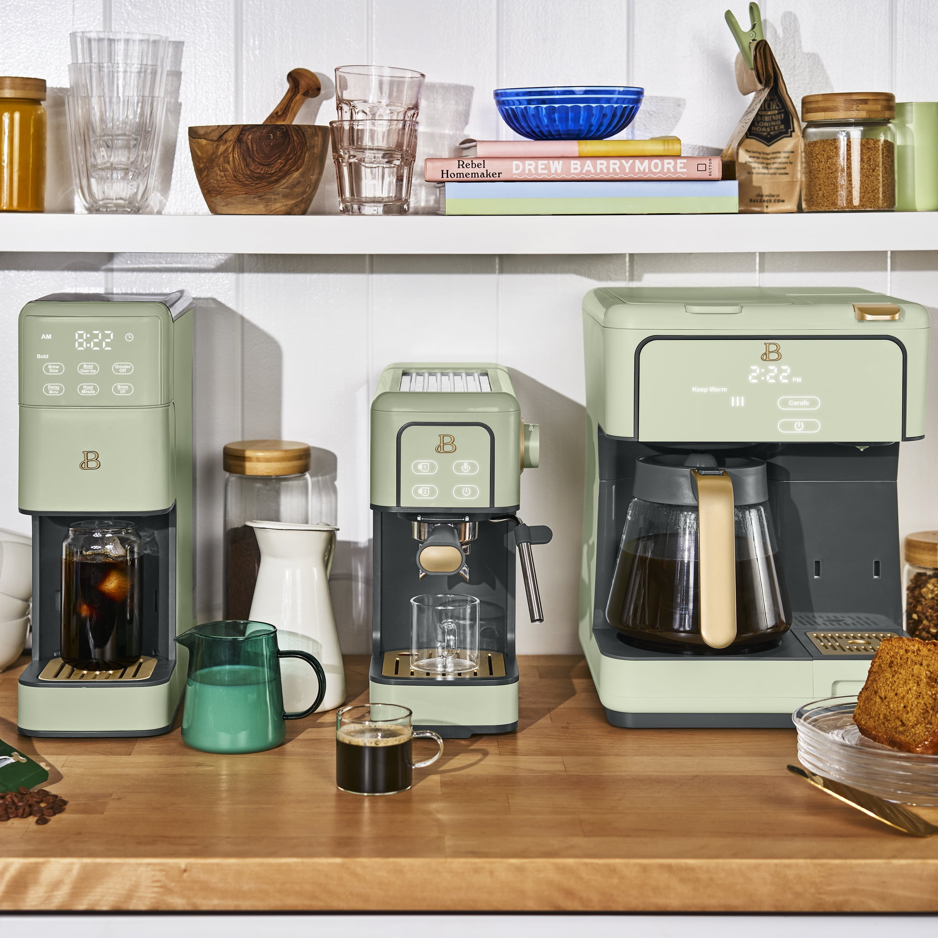 Beautiful Multi-Brew Coffee Maker, 12-Cup and Single-Serve Coffee Machine, Black Sesame by Drew Barrymore