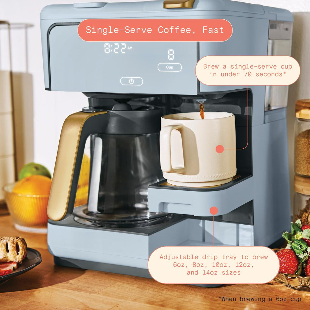 Beautiful Multi-Brew Coffee Maker, 12-Cup and Single-Serve Coffee Machine, Black Sesame by Drew Barrymore