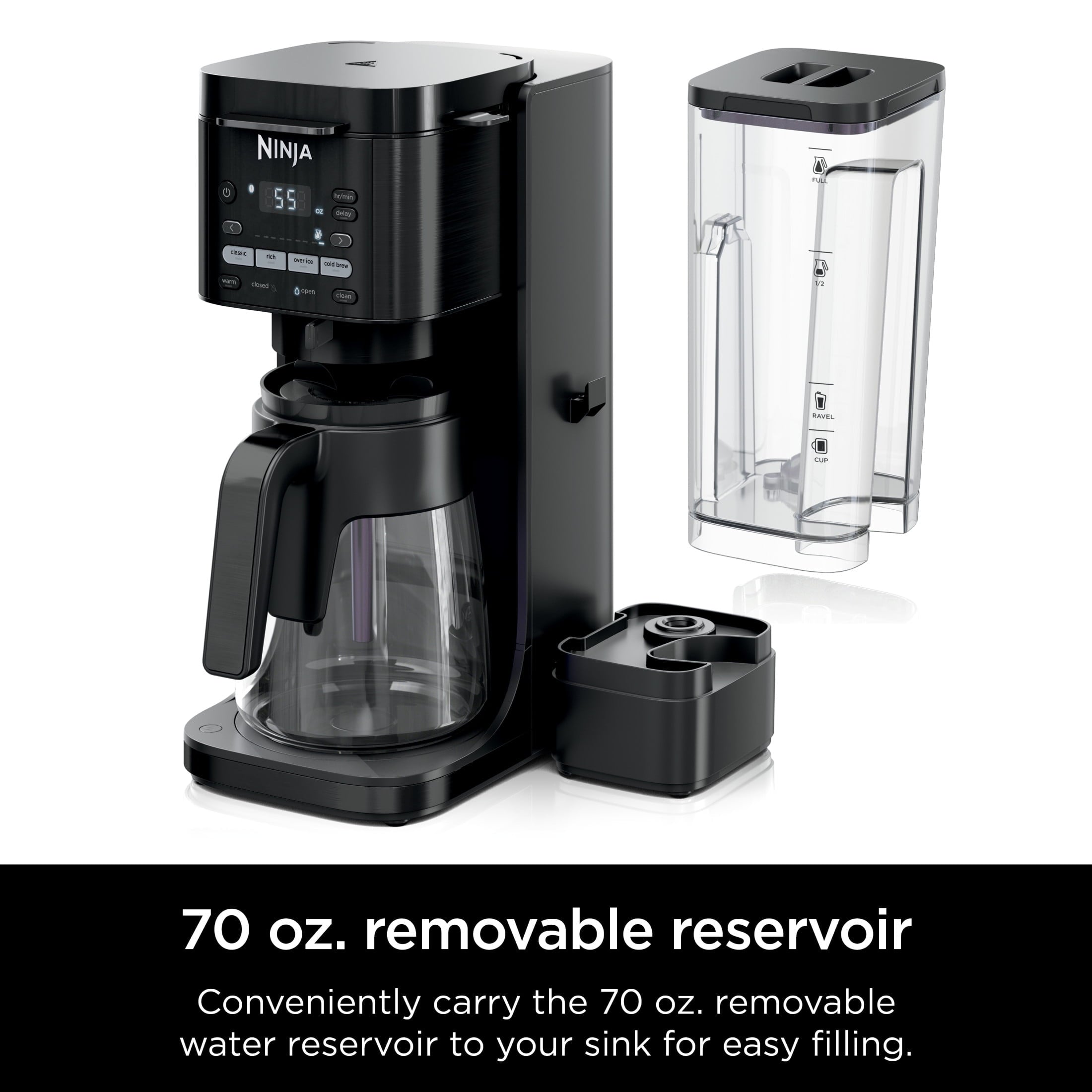 Ninja DualBrew Hot & Iced 12-Cup Drip Coffee Maker, K-Cup Compatible, Rapid Cold Brew, CFP150, Black