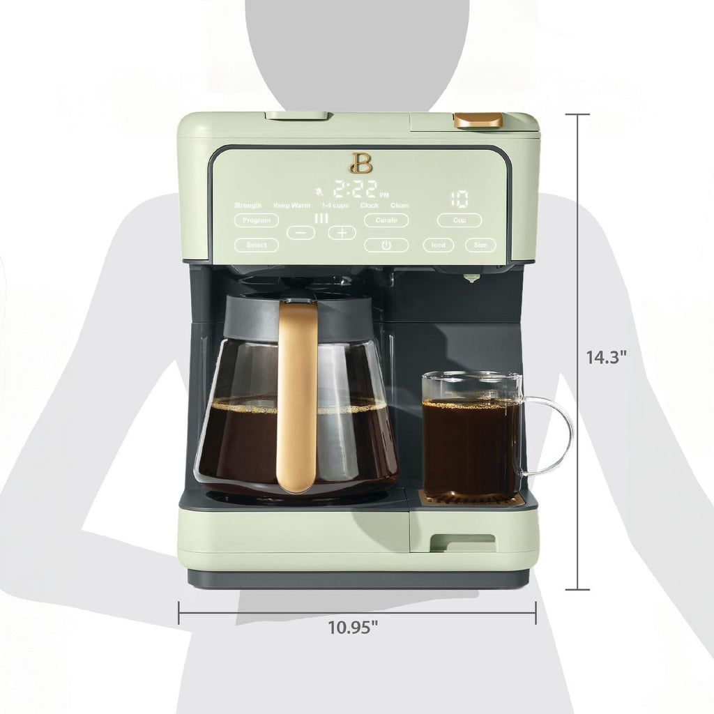 Beautiful Multi-Brew Coffee Maker, 12-Cup and Single-Serve Coffee Machine, Black Sesame by Drew Barrymore