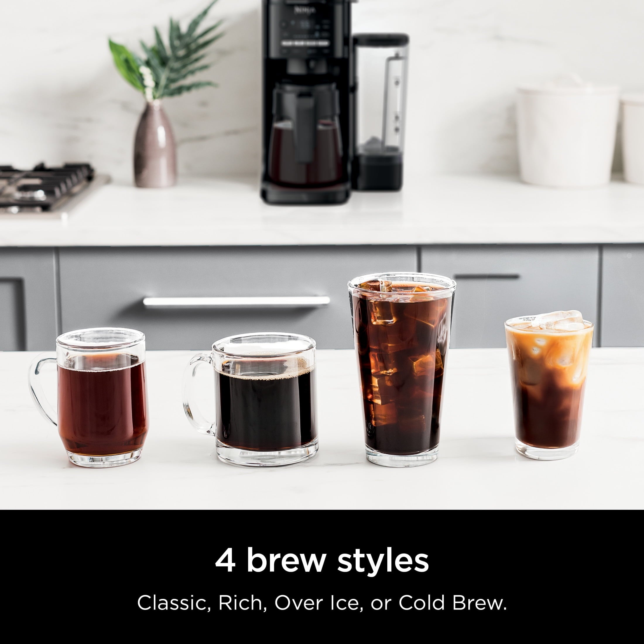 Ninja DualBrew Hot & Iced 12-Cup Drip Coffee Maker, K-Cup Compatible, Rapid Cold Brew, CFP150, Black