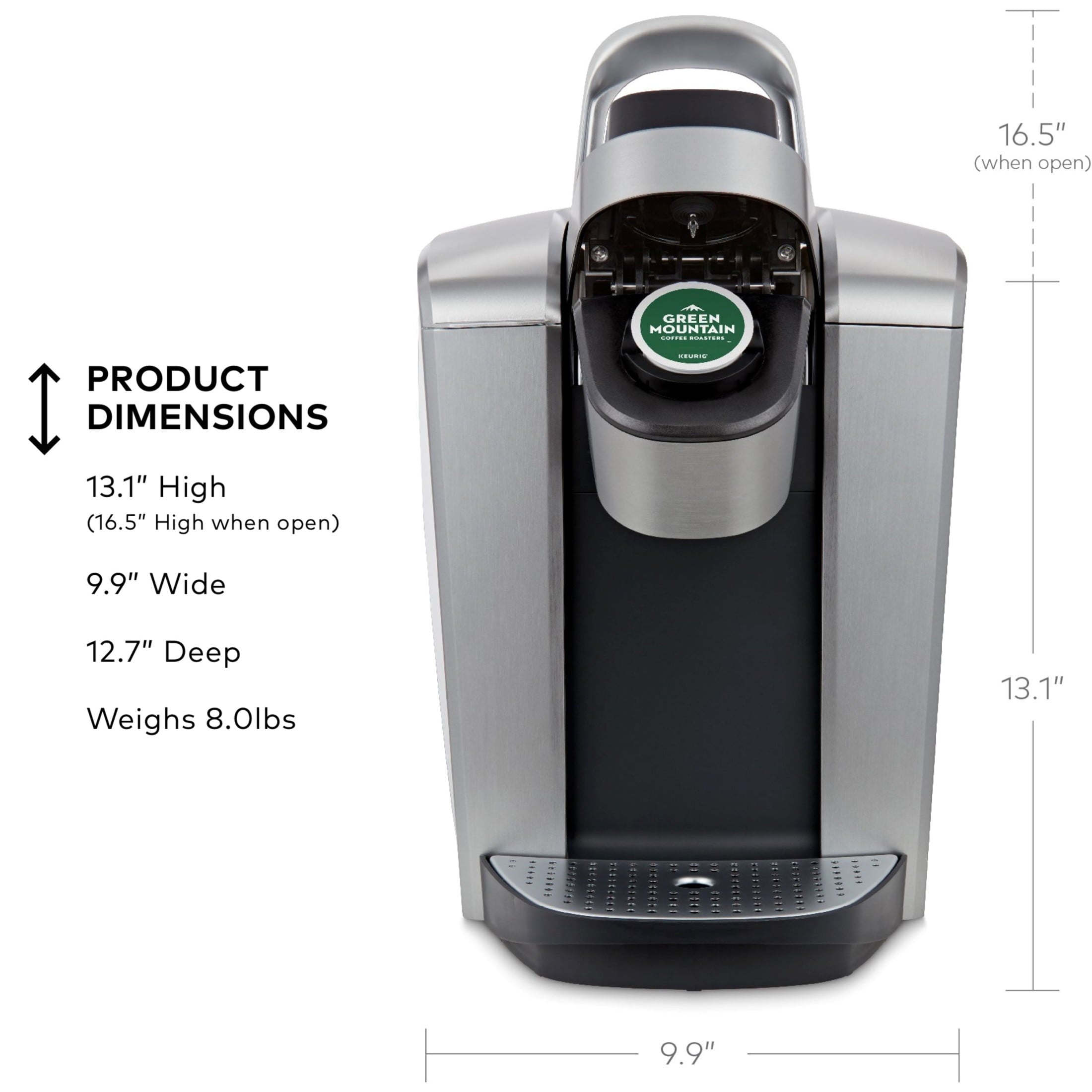 Keurig K-Elite Single-Serve K-Cup Pod Coffee Maker, Brushed Slate