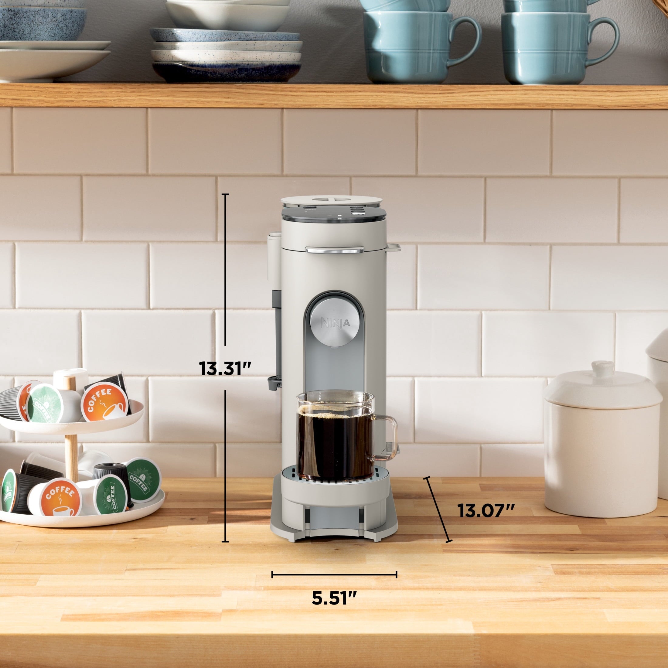 Ninja Pods & Grounds Specialty Single-Serve Coffee Maker, K-Cup Pod Compatible, Built-In Milk Frother, PB051, Black