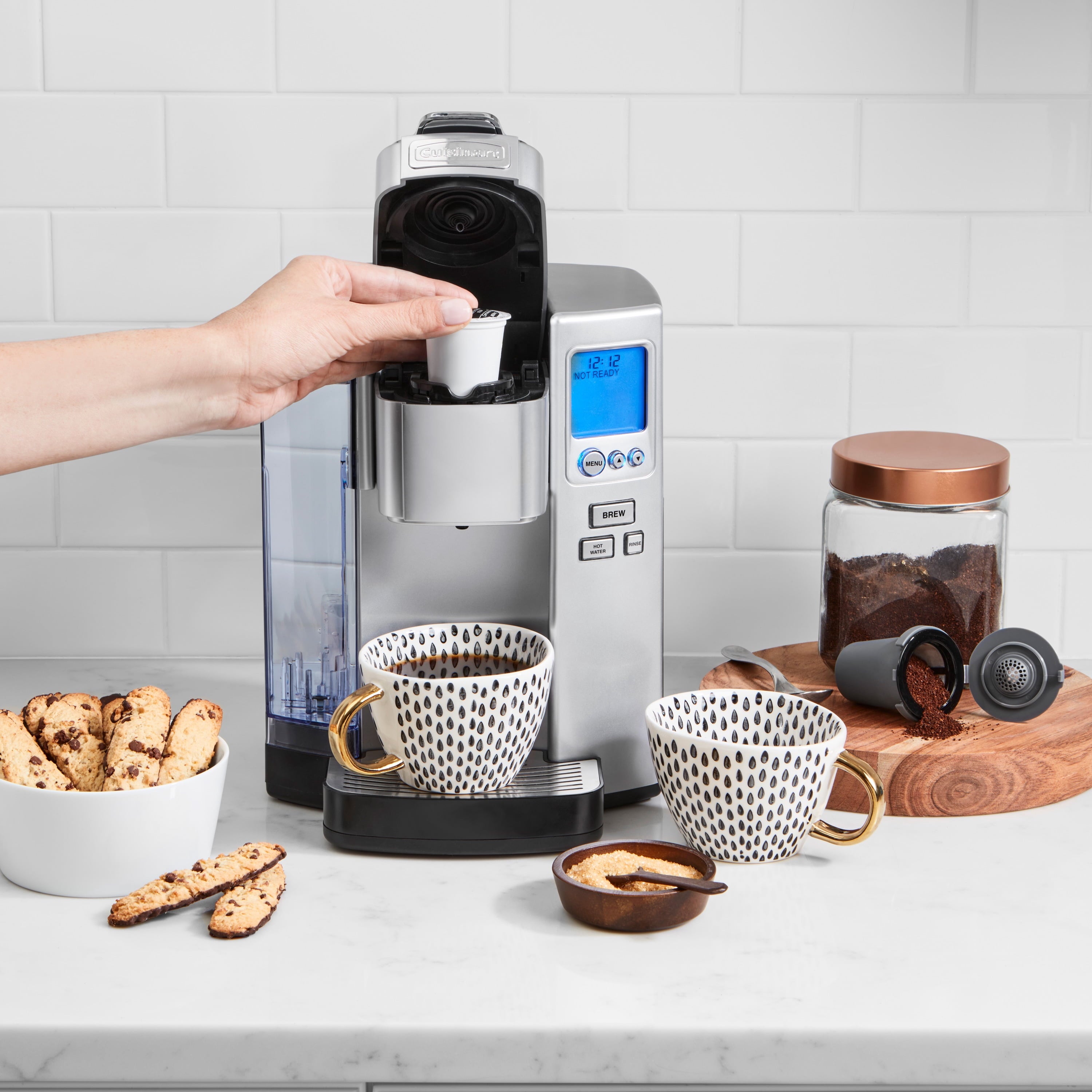 Cuisinart Premium Single Serve Brewer + Hot Water Coffee-Maker Combo