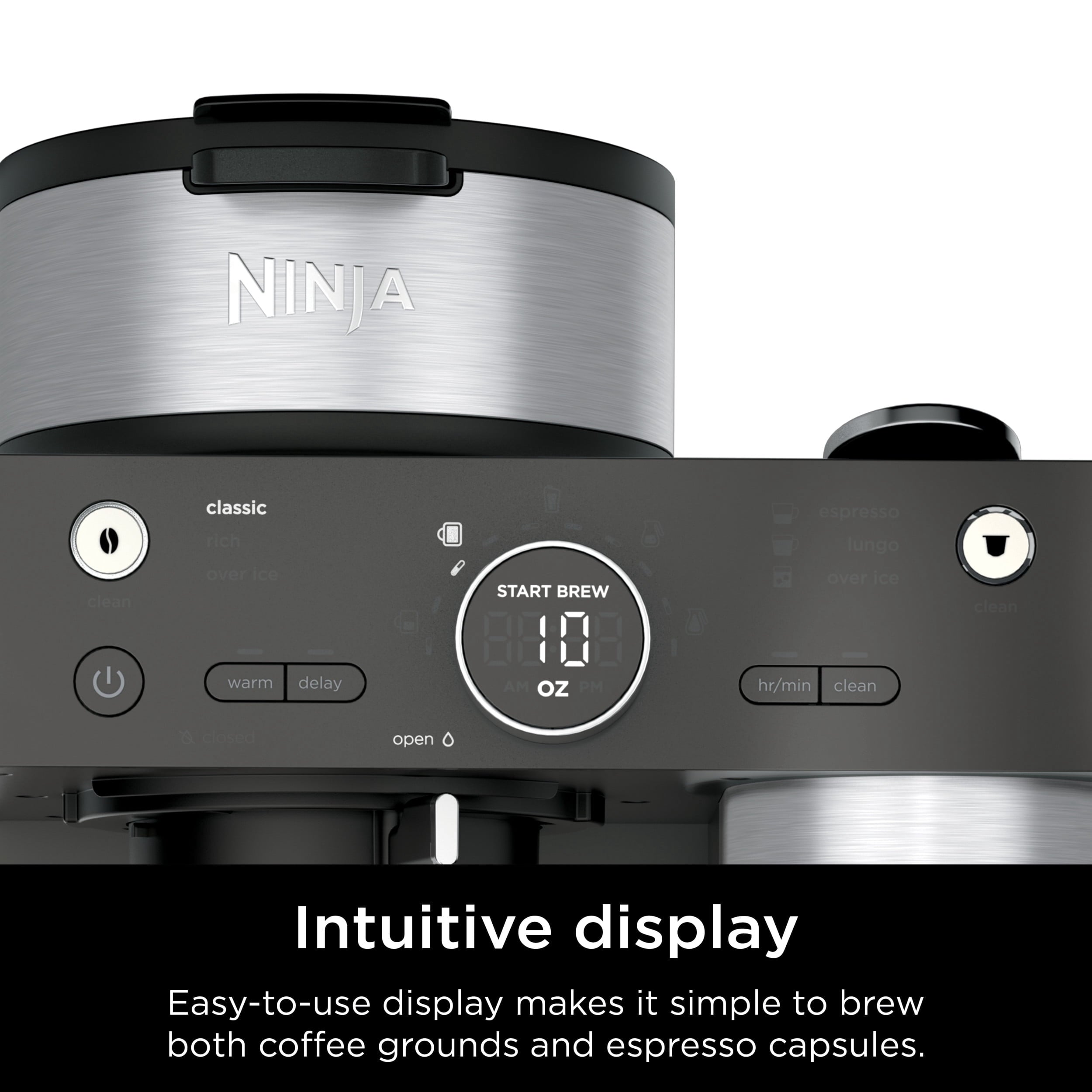 Ninja Prestige Dual Brew System 12-Cup, Built-In Milk Frother, Nespresso Capsule Compatible, CFN600WM, Black
