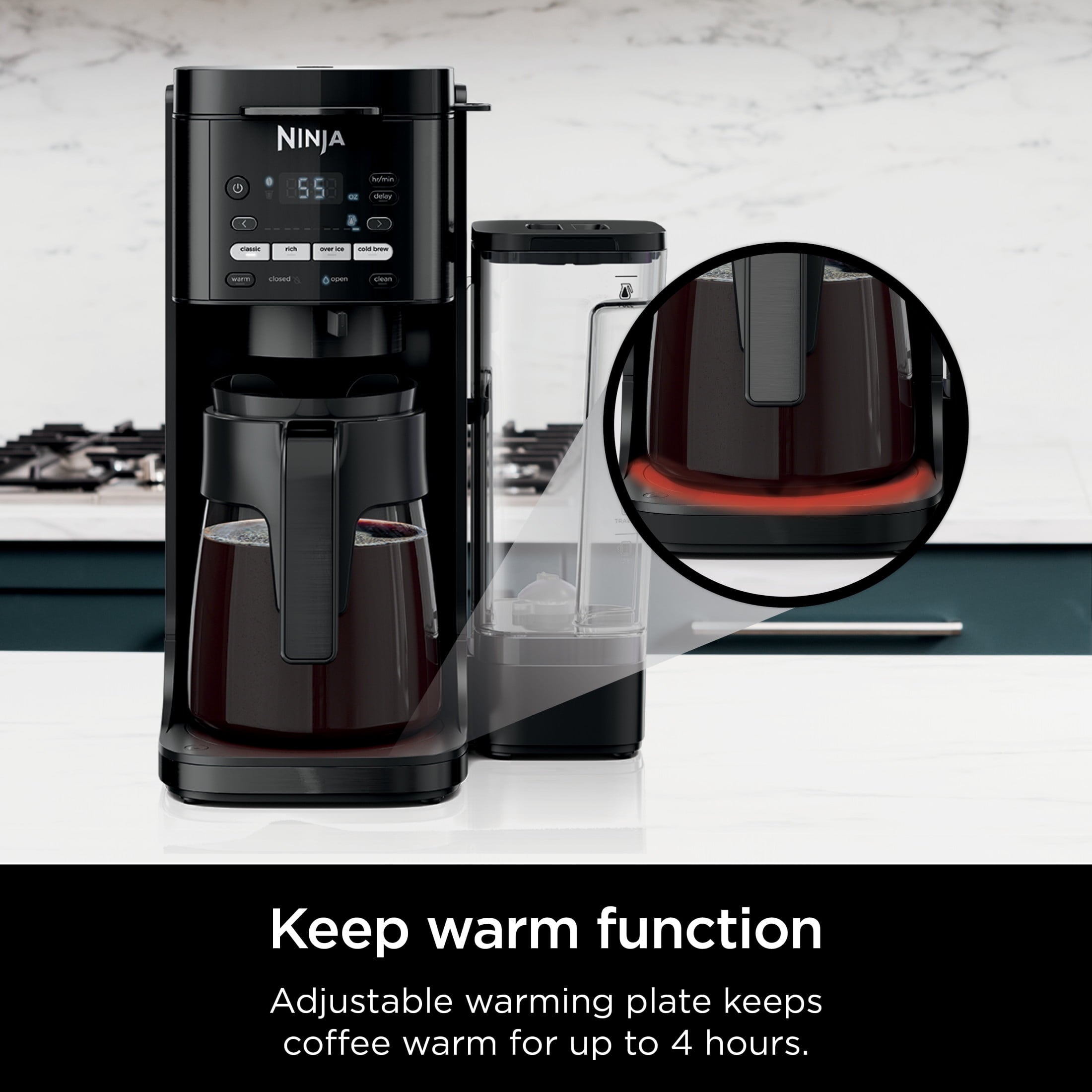 Ninja DualBrew Hot & Iced 12-Cup Drip Coffee Maker, K-Cup Compatible, Rapid Cold Brew, CFP150, Black