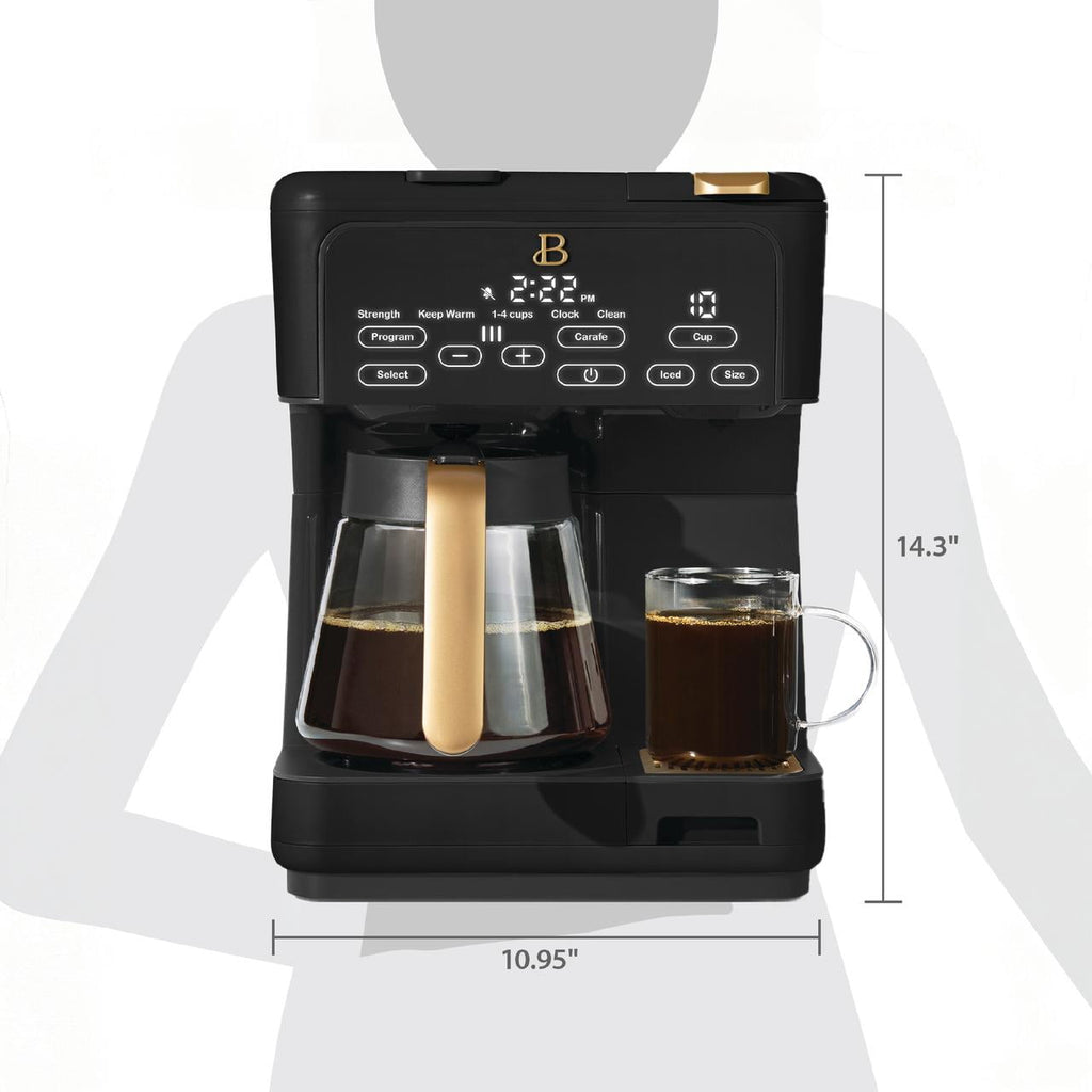 Beautiful Multi-Brew Coffee Maker, 12-Cup and Single-Serve Coffee Machine, Black Sesame by Drew Barrymore