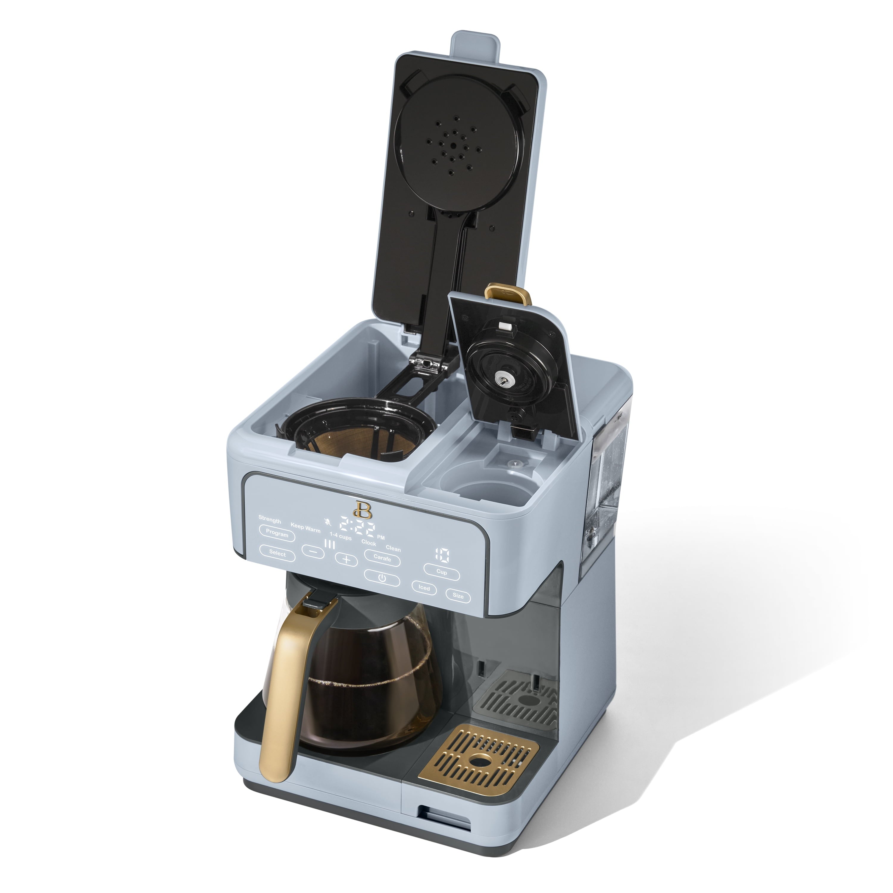 Beautiful Multi-Brew Coffee Maker, 12-Cup and Single-Serve Coffee Machine, Black Sesame by Drew Barrymore