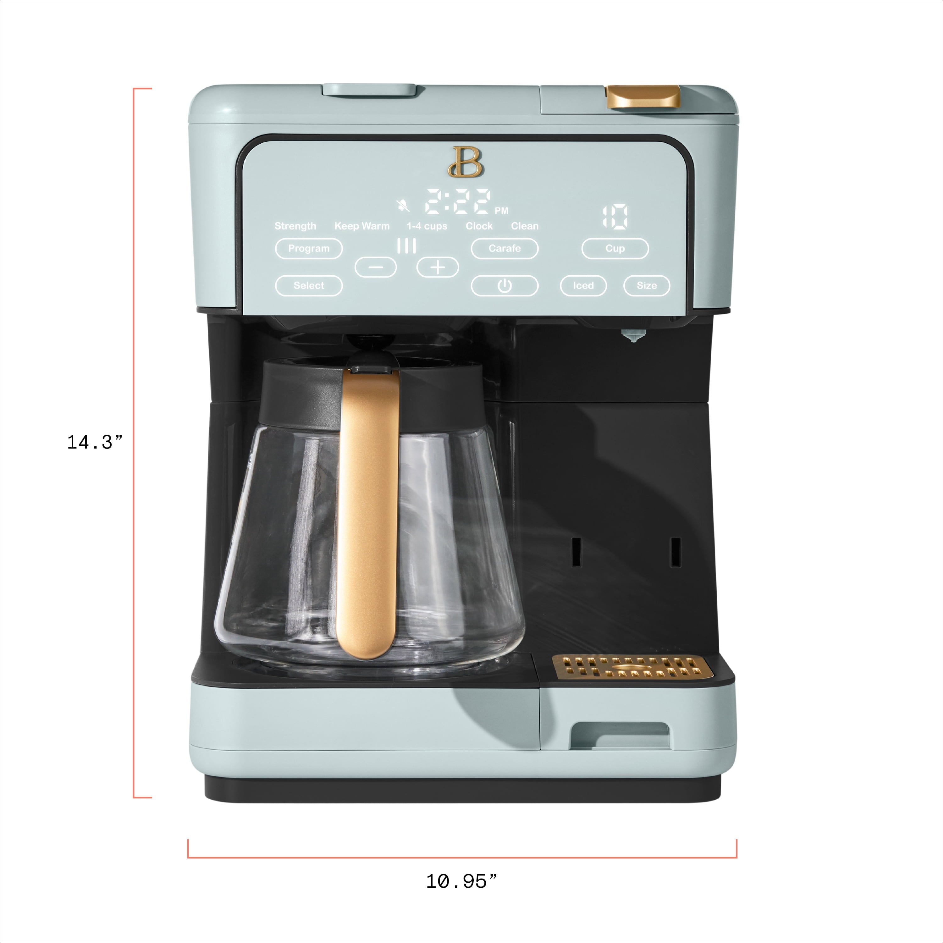 Beautiful Multi-Brew Coffee Maker, 12-Cup and Single-Serve Coffee Machine, Black Sesame by Drew Barrymore