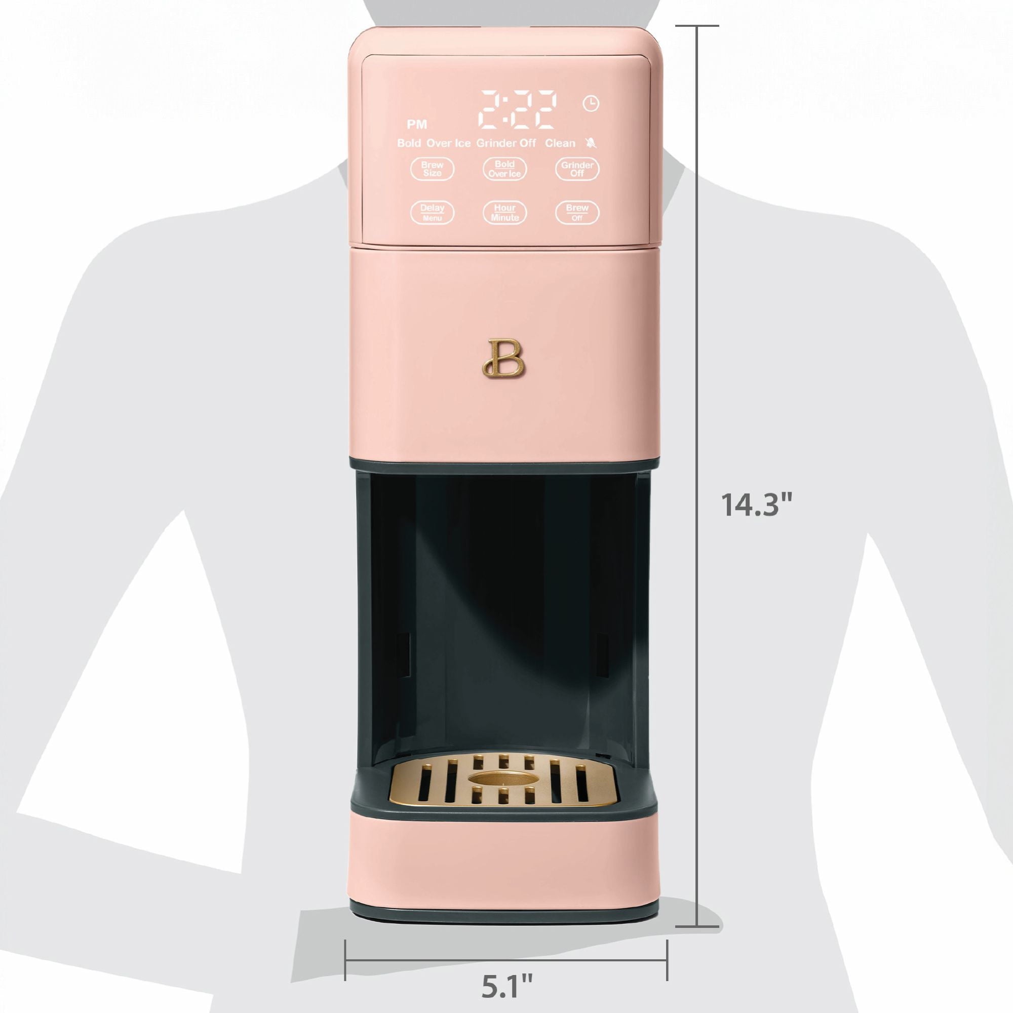Beautiful Perfect Grind™ Programmable Single Serve Coffee Maker with Build-In Grinder, White Icing by Drew Barrymore