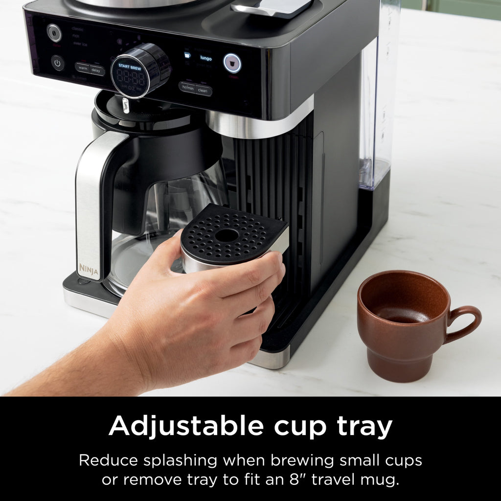 Ninja Prestige Dual Brew System 12-Cup, Built-In Milk Frother, Nespresso Capsule Compatible, CFN600WM, Black