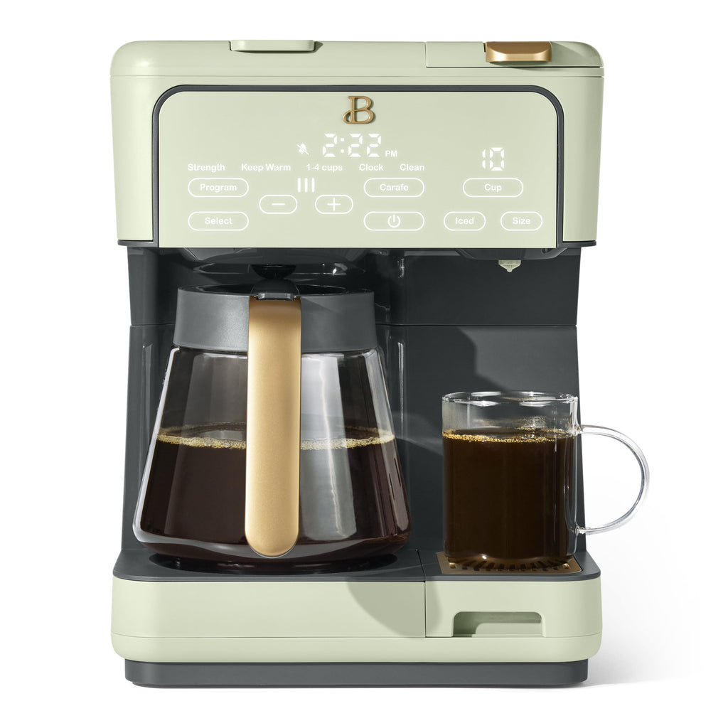 Beautiful Multi-Brew Coffee Maker, 12-Cup and Single-Serve Coffee Machine, Black Sesame by Drew Barrymore